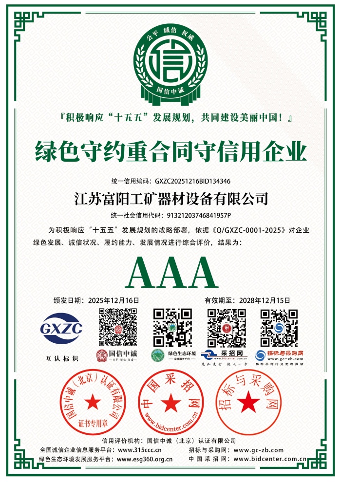 绿色发展企业信用等级证书